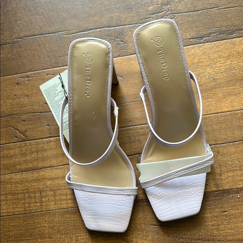 The Drop square open toe high heels